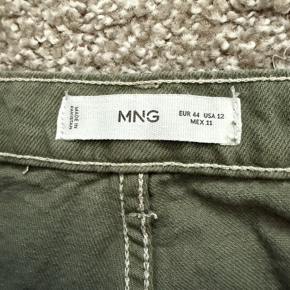 Mango Green Cargo Pants Womens 12 Utility Casual Retro Skater Y2K Cotton Denim - Picture 5 of 8